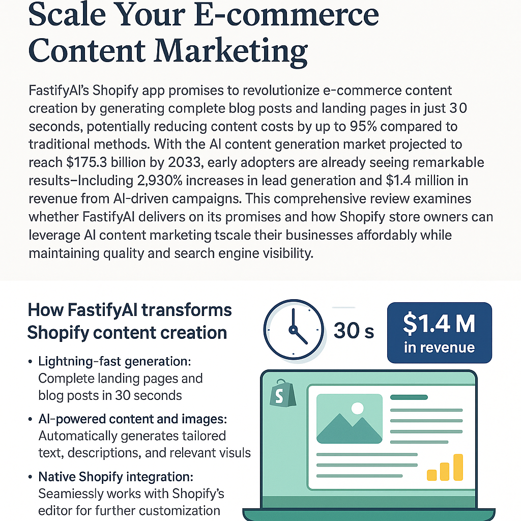 FastifyAI Shopify App Review: Scale Your E-commerce Content Marketing